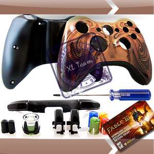 XBOX 360 FABLE 3 WIRELESS CONTROLLER REPLACEMENT SHELL TATTO DLC T8 