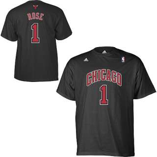 Chicago Bulls Derrick Rose Black Game Time Name and Number T Shirt 
