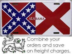 Confederate States License Plate Alabama Flag NEW  