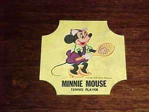 1950 Walt Disney Minnie Mouse Tennis Player Bread Label  