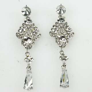   Style Swarovski Crystal Bridal Wedding Drop Chandelier Earrings  