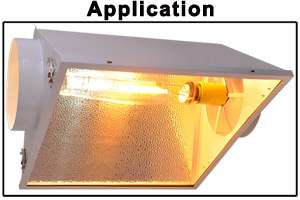 Inline HPS MH Grow Light Air Cooled Reflector Hood w/ Vent Glass 