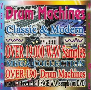   19.000 WAV samples over 190 classic and modern Drum Machine  