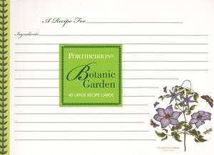 Recipe Cards Botanic Garden 5x7 Q13 8950 Portmeirion CR Gibson NEW 