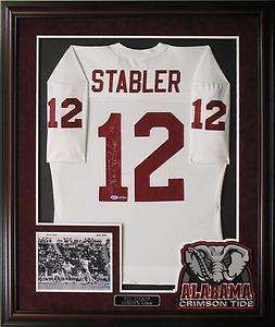 Ken Stabler Autographed University of Alabama Home Jersey Framed   COA