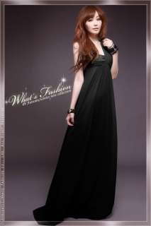Black Vintage Fashion Mellow Long Maxi Evening Dress @#  