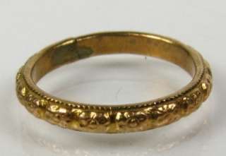 Antique Victorian Etched 10k Yellow Gold Eternity Band Childs Ring 