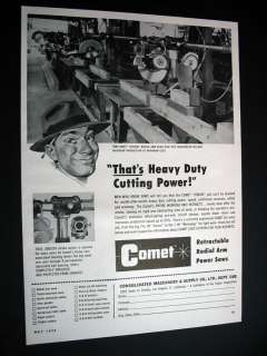 Comet Senior Radial Arm Saw 1958 print Ad  
