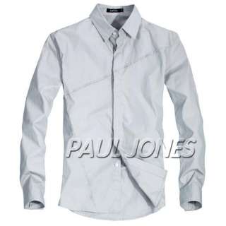 PJ Men’s Casual Slim line Stylish Dress Shirts 5 Size XS~XL Black 
