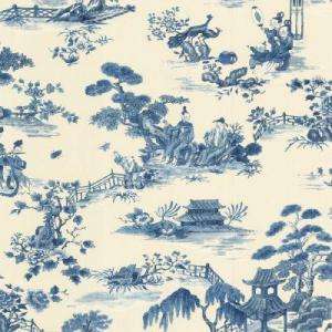 The Wallpaper Company 56 sq.ft. Blue Asian Toile Wallpaper WC1282751 