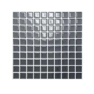Smart Tiles 10 In. X 10 In. Dark Grey Peel and Stick Slate Mosaic (1 