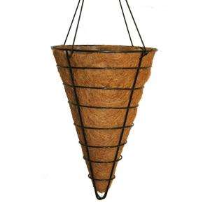CobraCo 10 in. Metal Cone Hanging Basket HB15TW B 
