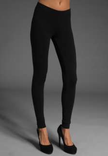 BOBI Cotton Lycra Ankle Zip Leggings in Black  