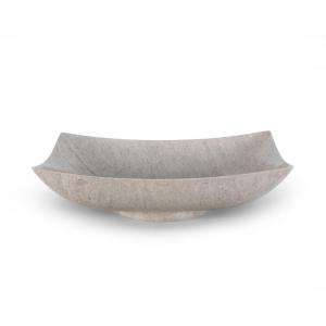 Xylem Above Counter Rectangular Stone Vessel Sink in Gray Marble 