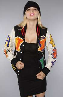 Joyrich The Tagged Letterman Jacket in Black and Cream  Karmaloop 