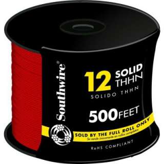 Southwire 500 Ft. 12 Solid THHN Red Cable 11589957  
