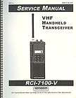 RANGER RCI 7100 V VHF HANDHELD TRANSCEIVER SERVICE MANUAL NEW/UNUSED
