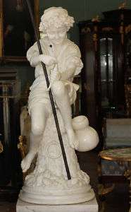 19th c. Italian Carrera Marble Figure of a Fisherman.  