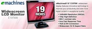 eMachines E19T6W 19 Widescreen LCD Monitor   5ms, 1440x900, WSXGA, 800 