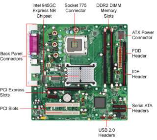 Intel D945GCCRL Motherboard CPU Bundle   Intel Core 2 Duo E4300 