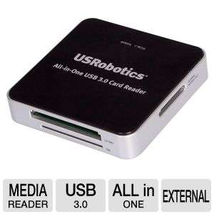 USRobotics USR8420 USB 3.0 All In One Card Reader   up to 5Gbps, Plug 