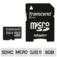 Click to view Transcend TS8GUSDHC10 microSDHC Flash Card   8GB, Class 