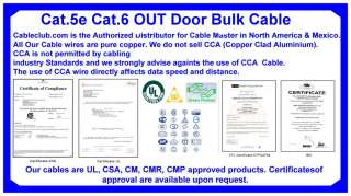   152.5M) UTP Cat.6 550 Mhz Solid 24Awg UL CSA CM Bulk Cable Bule Color