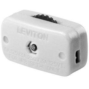 Leviton Mini Cord Switch, White R52 00423 3KW 