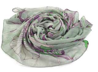 Green Women‘s Fashion Ink Hand Painted Scarf Shawl Wrap  