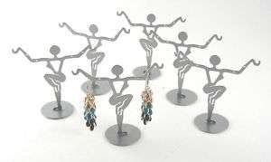 Tall Silver Lady Dancer Earring Display Stands 4 5/8  