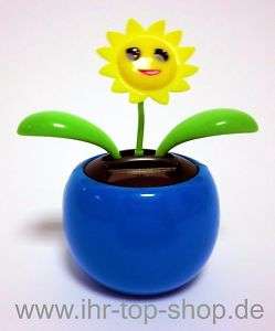 TOP Flip Flap Wackelblume Solar Blume Deko blau NEU  