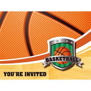 Basketball Sports Party Supplies INVITATION CARDS  