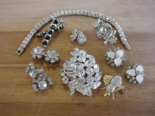   and Vintage rhinestone jewelry lot Weiss~Florenza~BSK~Juliana  