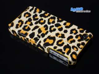Passgenaues Leopard Design Back Cover für Ihr iPhone 4 in GELB 