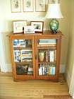 antique maple bookcase with glass doors  3