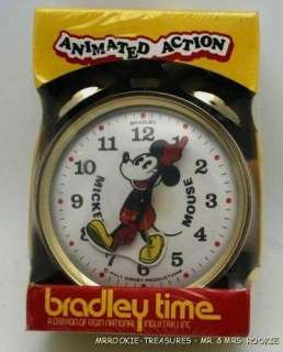 Bradley Disney Mickey Mouse ANIMATED Alarm Clock NEW  