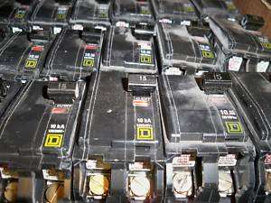 Square D QOB 15amp 1p 240v Bolt On Breaker (Lot of 5)  