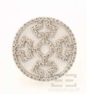 Dana Rebecca White 14K Gold Round Art Deco Diamond & White Agate Ring 