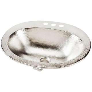 ECOSINKS Self Rimming Oval Bath Sink in Hammered Brushed Nickel HDBOD 
