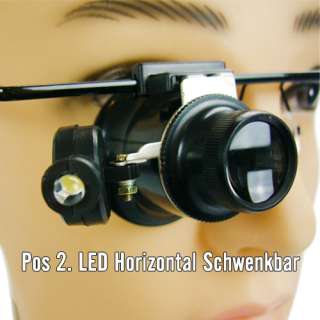 Neu Stirnlupe Brille Lupe Uhren Reparatur LED Licht Uhrmacher 