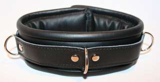 Leather padded collar   shows padding, leather piping and D Rings.