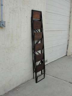 industrial chic metal wood folding ladder shelf display  