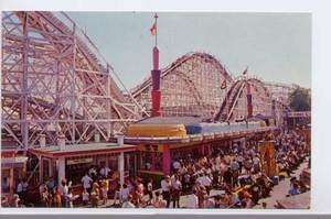 Palisades Park NJ Cyclone Roller Coaster PC Postcard  