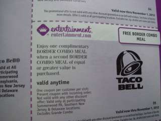 Taco Bell nj de pa Areas Coupons entree exp 2012  