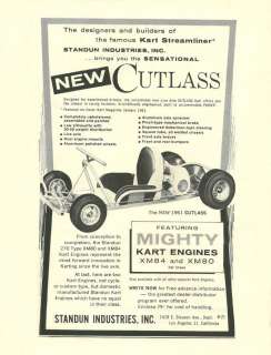 Vintage and Very Rare 1961 Standun Cutlass Go Kart Ad  