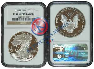 1998 P Proof $1 American Silver Eagle NGC PF70 PF 70 UC  