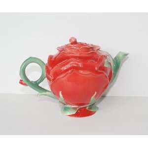 Design Kanne Teekanne Rose kreativ und witzig aus Keramik  
