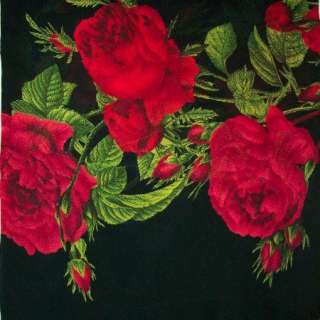 Scarf Red Gipsy Roses Georgette Maya Matazaro USA Made  