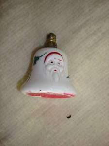 Antique Figural CHRISTMAS TREE LIGHT BULB Bell Santa  