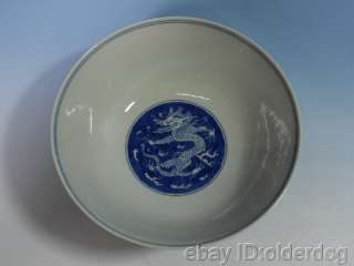 CHINESE BLUE AND WHITE PORCELAIN DRAGON BOWLS  